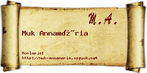 Muk Annamária névjegykártya