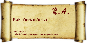 Muk Annamária névjegykártya